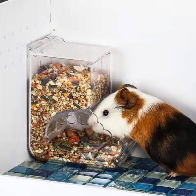 China Anti-Rolling Automatic Feeder Feeder Bowl Guinea Pig Hedgehog Squirrel Feeding Bowl Hamster Plastic Food Container Small Animal Pet for sale