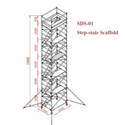 China Hotel Easy Install Aluminum Construction Stair Scaffolding For Building for sale