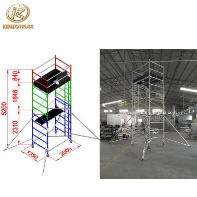 China Hotel Scaffolding Tower Ladder Frame Aluminum Movable Construction Scaffolding for sale