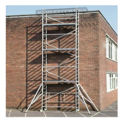 China Hotel Ladder Easy Movable Aluminum Scaffolding Tower For Construction Building for sale