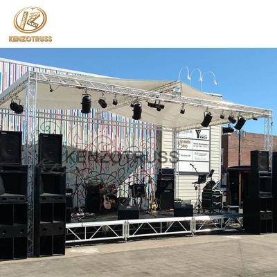 China Exhibition Kenzotruss f34 aluminum truss display dj stage lighting truss system with lifting tower and roof for sale