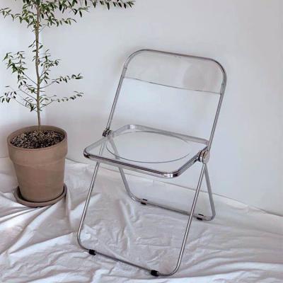 China Foldable Plastic Transparent Home Furniture Living Room Relax Plastic Folding Chairs Folding Chair Metal Leg Plastic Folding Chairs for sale