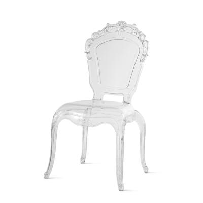 China Modern Hot Selling Living Room Sets High Quality Durable Furniture Dining Chair Plastic Clear Princess Armchair for sale