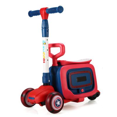 China Sale SC-8807 3 Wheel Kids Super Fast Foldable Height Adjustable Kick Scooter Adjustable Height Handlebar Kick Scooter for sale