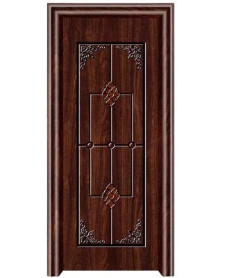 China Cheap MDF Modern Interior Melamine Metal Mold Single Bedroom Wooden Door Designs for sale