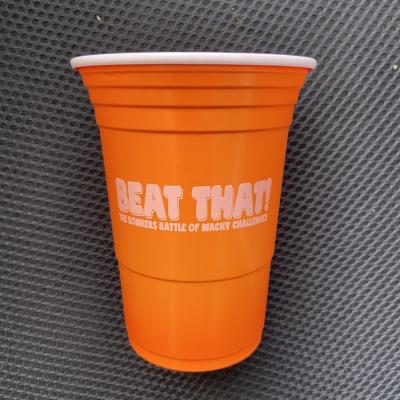 China New Arrival Customized 16oz Orange Beer Pong Mugs With Logo for sale