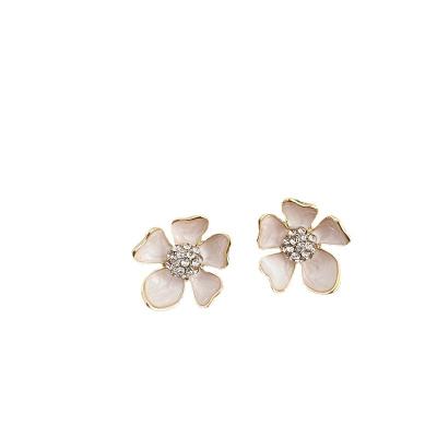 China Korean Sterling Silver Needle Fairy Temperamental Flower CLASSIC Irregular Stud Earrings for sale