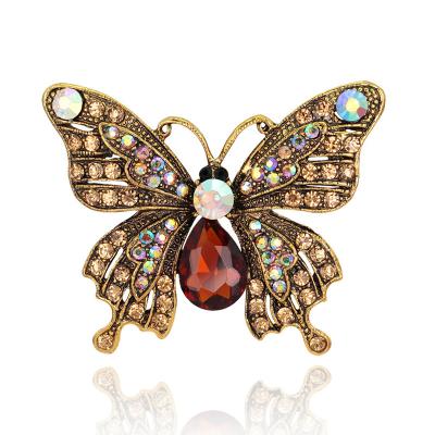 China Fashion Luxury Alloy Crystal Brooches For Women Insect Brooch Pin Wholesale for sale