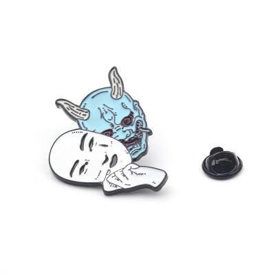 China ALLOY Pin Deviled Maskes Brooch Japanese Culture Inspired Jewelry Enamel Pins Jean Shirt Bag Cartoon Jewelry Gift for sale