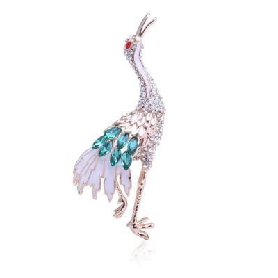 China Cloth decoration fashion crane brooch hot-selling popular and simple western style decoration temperament animal brooch for sale