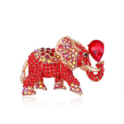 China Full alloy animal diamond brooch brooch fast delivery exaggerated clothing elephant acrylic brooch for sale