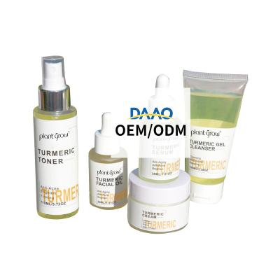 China 3cream+cleanser+samples OEM DAAO OEM/ODM Whitening Turmeric Skin Care Set Private Label Skin Care Sets For Women for sale