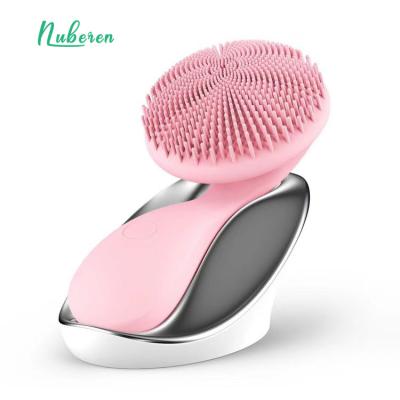 China 2021 New Design DEEPLY CLEANING Sonic Facial Cleansing Brush Sonic Magnetic Sonic Wave Massage Silicone Face Brush for sale