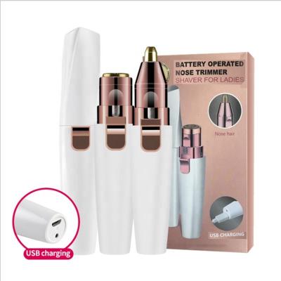 China Fashionable Lady Rechargeable Mini Eye Brow LED Eyebrow Trimmer Effective Electric Hair Remover for sale