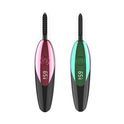 China USB Rechargeable Eye Lash Curling Clip Black Electric Heating Eyelash Curler Passionate Mini Eyelash Curler for sale