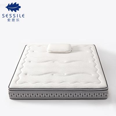 China Factory Wholesale 30cm Jacquard Spring Gel Waterproof Flippable Mattress 100% Natural Hybrid Sponge Rubber Mattress for sale