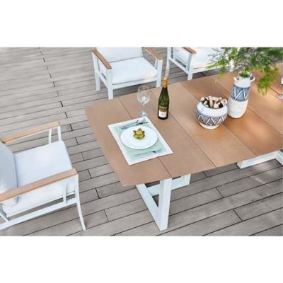 China Eco-friendly\UV Resistant\Water Proof\Weather Resistant Modern Aluminum Frame Dining Table And Chair Set With Resysta for sale