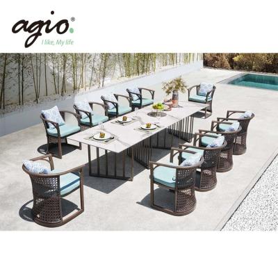 China Eco-friendly\UV Resistant\Water Proof\Weather Resistant Chinese Style Rattan Wicker Chairs Dining Set For Garden for sale