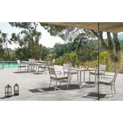 China Eco-Friendly\UV Resistant\Water Proof\Weather Resistant Wholesale Furniture Garden Set Aluminum Outdoor Dining Table Set With Resysta Table for sale