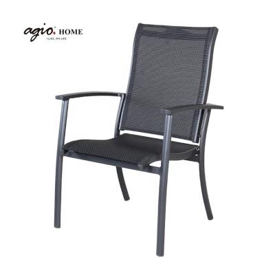 China Eco-friendly\UV Resistant\Water Proof\Weather Resistant Metal Sling Modern Design Dining Chair For Hotel for sale