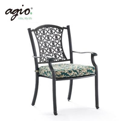 China Eco-friendly\UV Resistant\Water Proof\Weather Resistant Modern Cast Aluminum Cushioned Dining Chair For Garden for sale