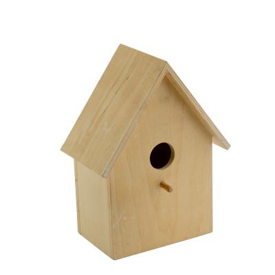 China Factory Supply Diy Unpainted Wooden Bird House New Attractive Price Breathable Custom Unfinished Houses for sale