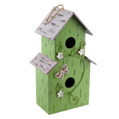 China Small Breathable Decorative Recycle Wooden Craft Kit Diy Wooden Bird House Wooden Craft Garden for sale