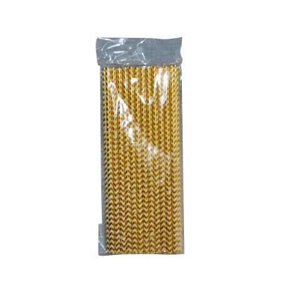 China Biodegradable Straw Minimalist Wedding Decoration Bulk Gold Kraftpaper Paper Straw for sale