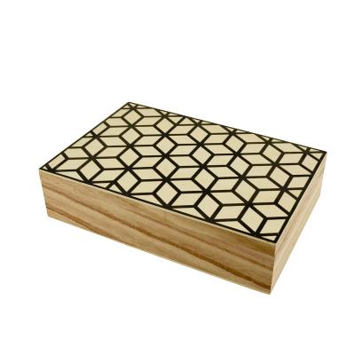 China Rectangle Jewelry Box Case Craft Recyclable Hot Selling Wooden Decorative Wooden Box for sale