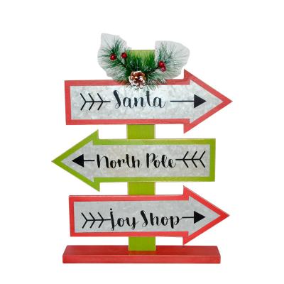 China Christmas Decorative Home Rustic Craft Decor Table Europe Farmhouse Wooden Arrow Sign for sale