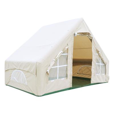 China Extended Type Waterproof Glamping Air Camping Tent Cotton Canvas Inflatable Cabin Tent For Sale for sale