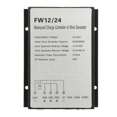 China PWM For AUTO Wind Turbine Charger 300W 600W Generator 12V 24V Wind Power Controller FW12/24 for sale