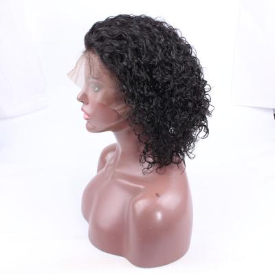 China Cuticle Aligned Virgin Hair Short Bob Cuticle Aligned Peruvian Kinky Curly Wholesale Regular Color Bob Lace Front Wig Natural 1B Wave Wig Vendors Afro for sale