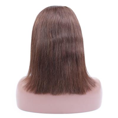 China Inch 180% Regular 13x6 Lace Frontal Bob Wig Color 3# Glueless Bob Wig Color 3# for sale