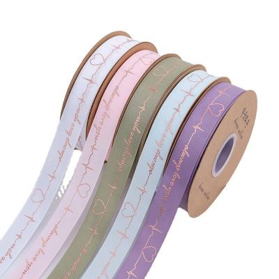 China Viable Hot Sale 25mm Color Ribbon Floral Wrapping Heart Ribbon Heart Ribbon Decorative Ribbon for sale