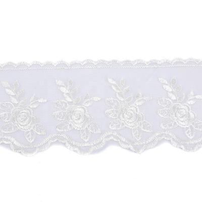 China Simple viable home wholesale simple diy home clothing accessories polyester embroidery mesh decoration textile factory chemical lace viable underwear for sale