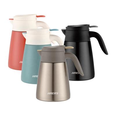 China NEW DESIGN HAERS Large Capacity Thermos Kettle HAERS Stainless Steel Vacuum Bottle PORTABLE Coffee Pot With Handle for sale