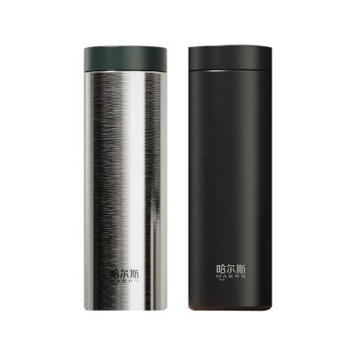 China Haers PORTABLE Leakproof Straight Double Wall Vacuum Flask Thermos Custom Water Bottle With Lid Camping for sale