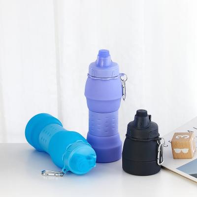 China Hot Viable Wholesale Sports Water Bottles Folding Water Bottle Cheap GYM Silicone Drinks Cup for sale