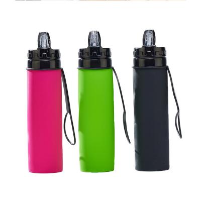 China Hot Viable Wholesale Sports Water Bottles Folding Water Bottle Cheap GYM Silicone Drinks Cup for sale