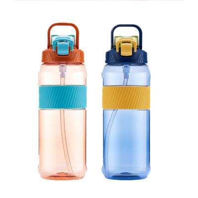 China Viable Custom Tritan Sports Drinks Large Capacity LOGO Plastic Water Bottle Spout Drinking Reusable Water Bottles for sale