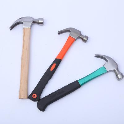 China Construction claw hammer with wooden/fiberglass/plastic handle for sale