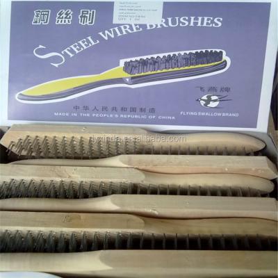 China 103 104 105 106 Steel Wire Cleaning Brush With Wooden Handle for sale