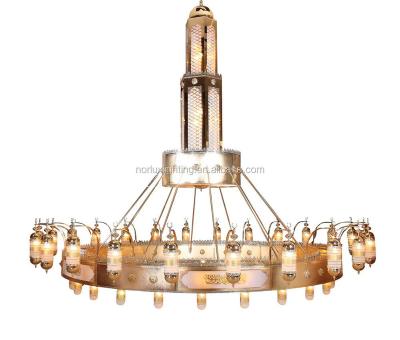 China Moroccan Arabic Lighting Chandelier Light Muslim Golden Hotel Large Decorative Mosque Pendant Lamp for sale