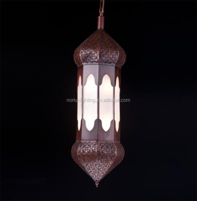 China Iron Zhongshan Factory Morocco Lantern Small Brown Pendant Light for sale