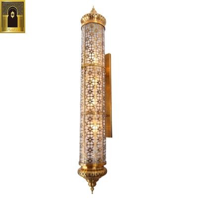 China Restaurant Style Wholesale Moroccan Antique Brass Mosque Lamp Restaurant Decoration Outdoor Wall Light for sale