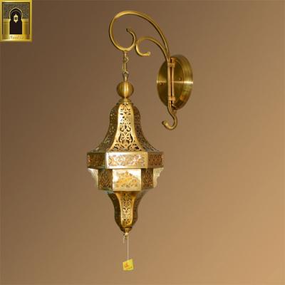 China Golden Arabic Muslim Decorative Indoor Antique Brass Design Mosque Lamp Islamic Wall Light for sale