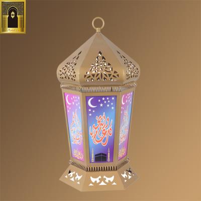 China Industrial Custom Printed Moroccan Ramadan Light Lantern Handmade Muslim Cheap Restaurant Middle East Size Decorations for sale