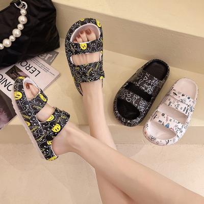 China Breathable Women Graffiti Summer Anti-slip EVA Shoes Female Thickening Durable Sandals for sale