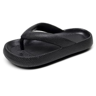 China New Solid Color EVA Flip-Flops Flat Sole Sandals Outdoor Casual Soft Cool Indoor Slippers Indoor Slippers for Men and Women for sale